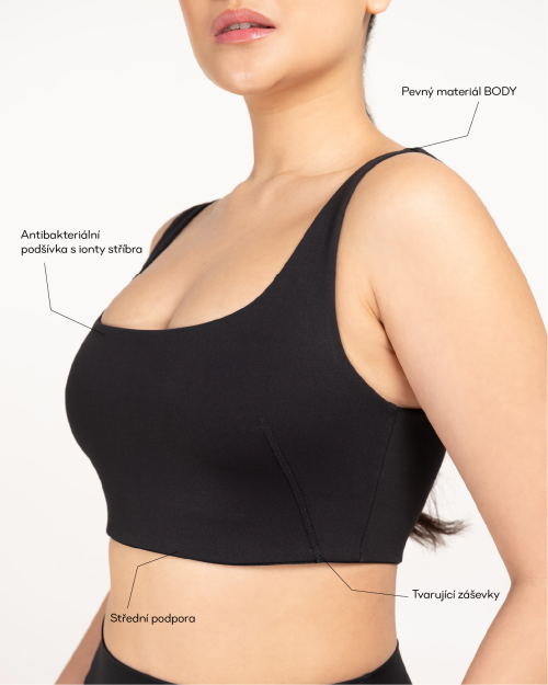 BARA body sportovní podprsenka košíček B/D čierna